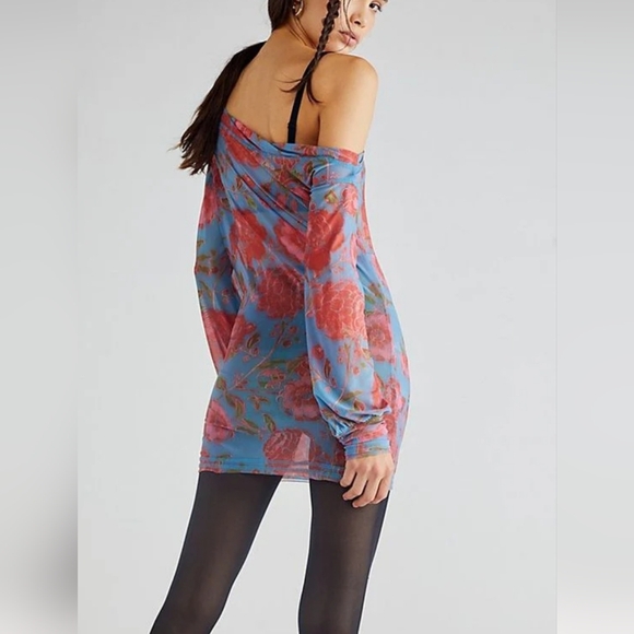 Free People Printed All Day Convertible Top Dress Size Large - Picture 3 of 5